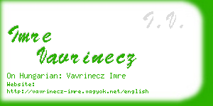 imre vavrinecz business card